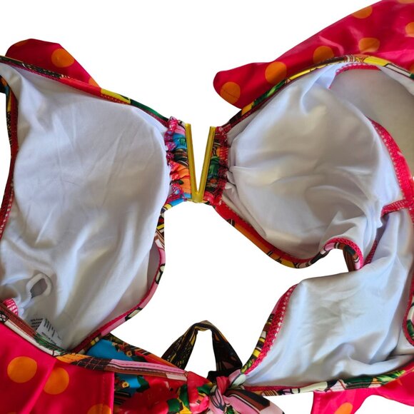 Colorful Ruffle Bikini Top - Picture 3 of 6